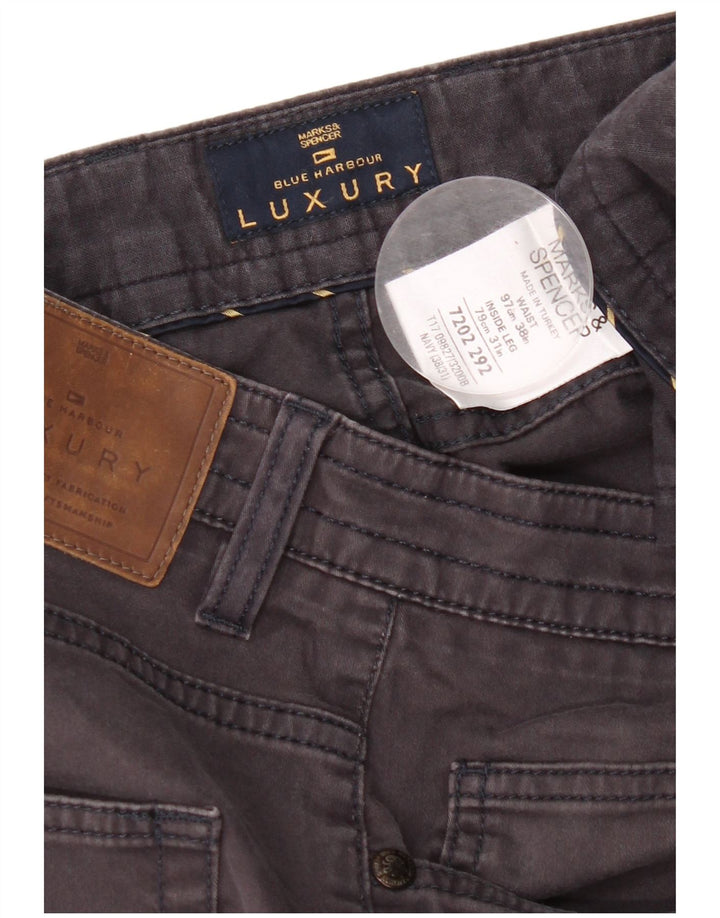 Marks & Spencer Mens Blue Harbour Casual Trousers W38 L31 Navy Blue