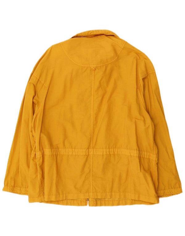 New Penny Womens Loose Fit Rain Jacket UK 16 Large Yellow Cotton