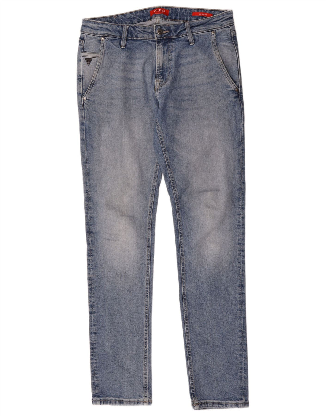 Guess Womens Slim Tapered Jeans W32 L34 Blue Polyester