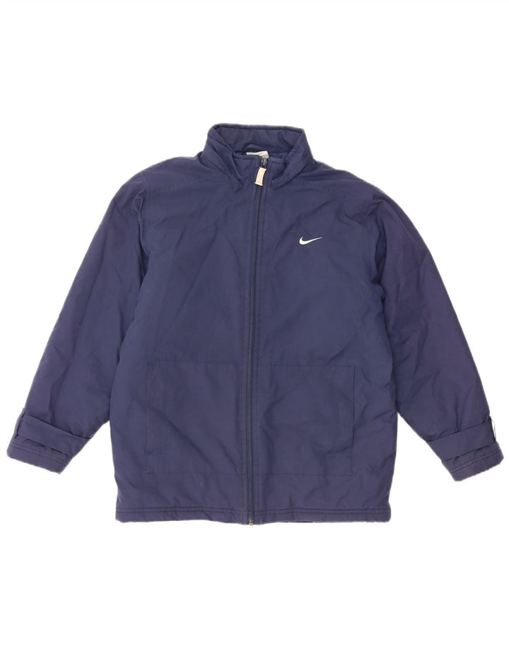 Nike Boys Windbreaker Jacket 10-11 Years Medium Navy Blue Polyester