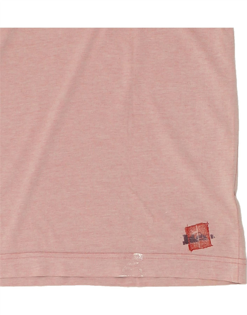 QUIKSILVER Mens Slim Graphic T-Shirt Top Large Pink Colourblock Cotton | Vintage Quiksilver | Thrift | Second-Hand Quiksilver | Used Clothing | Messina Hembry 