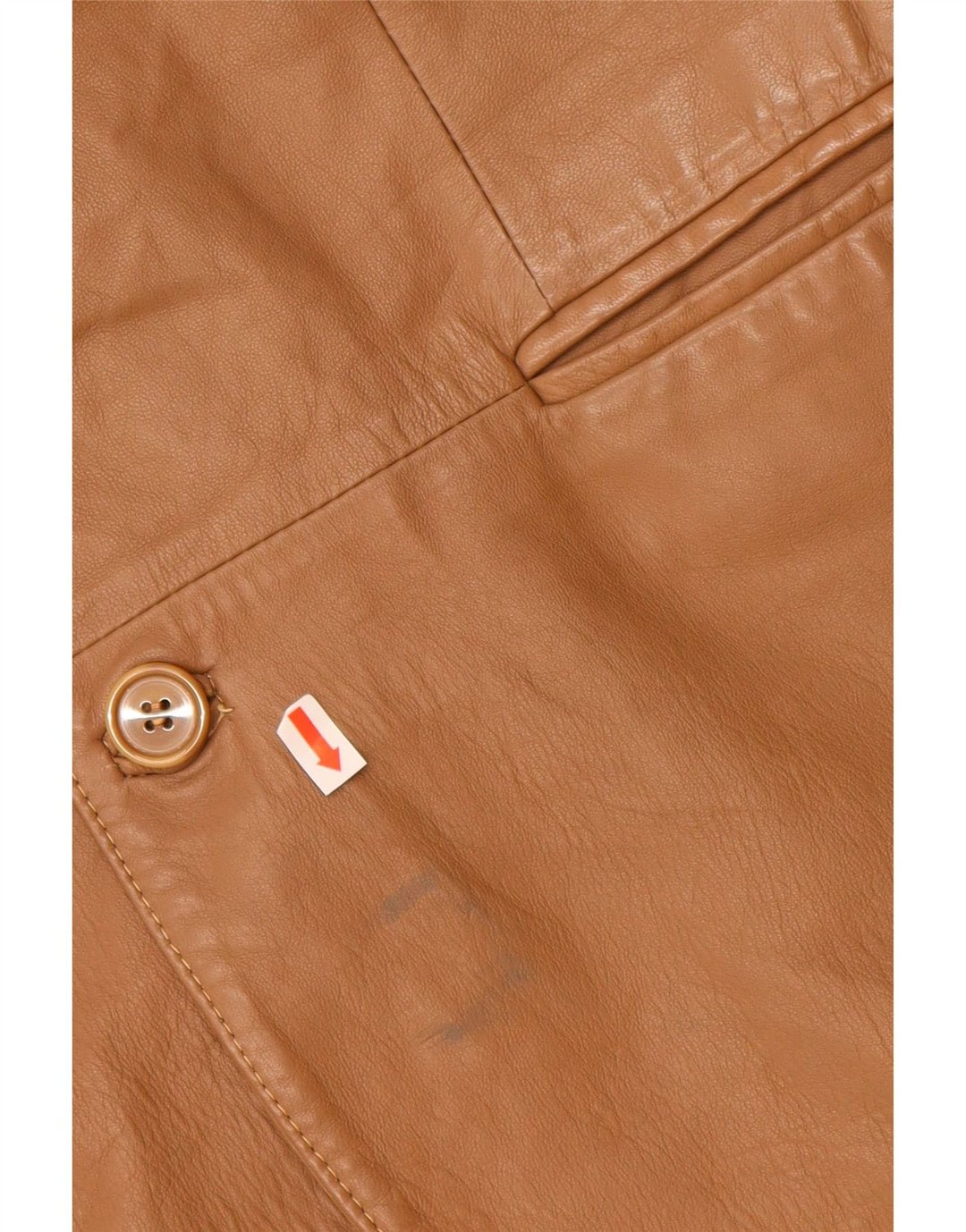 VINTAGE Mens 2 Button Leather Blazer Jacket IT 48 Medium Beige Leather