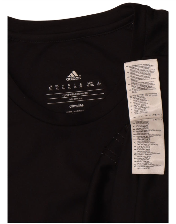 Adidas Mens Climalite T-Shirt Top XL Black Polyester