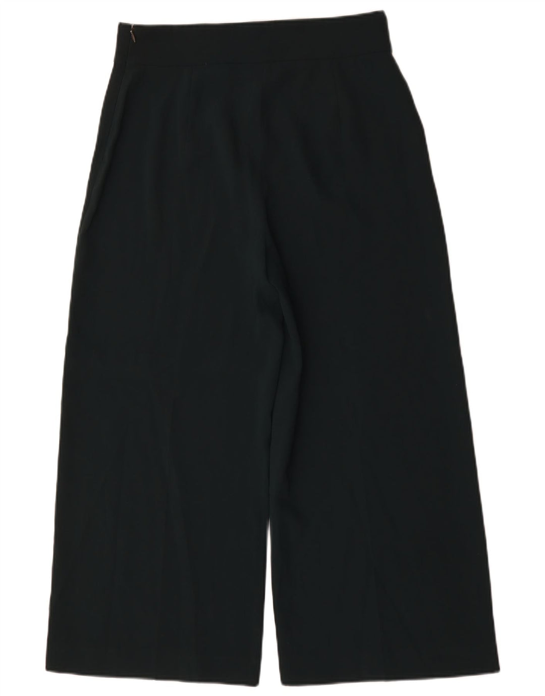 Zara Womens Wide Leg Cropped Trousers Large W30 L26 Green Polyester