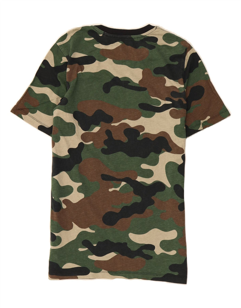 PULL & BEAR Mens T-Shirt Top UK 38 Medium Green Camouflage Cotton Vintage Pull & Bear and Second-Hand Pull & Bear from Messina Hembry 