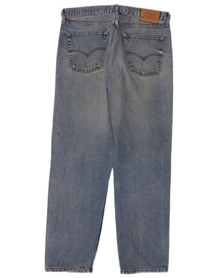Levi's Mens Distressed Straight Jeans W36 L32 Blue Cotton
