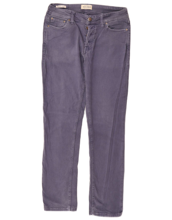Jack & Jones Womens GLENN Slim Fit Casual Trousers W30 L30 Navy Blue Cotton