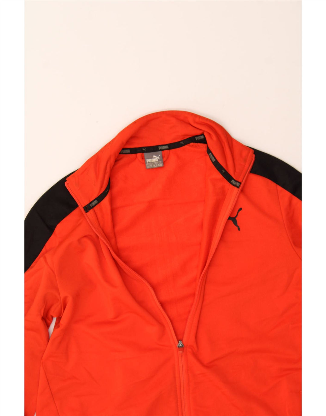 PUMA Boys Tracksuit Top Jacket 15-16 Years Orange Colourblock Polyester Vintage Puma and Second-Hand Puma from Messina Hembry 