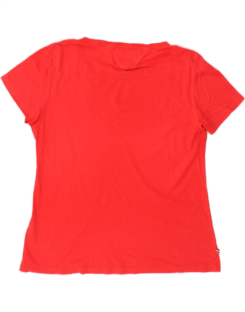 TOMMY HILFIGER Womens T-Shirt Top UK 16 Large Red Cotton Vintage Tommy Hilfiger and Second-Hand Tommy Hilfiger from Messina Hembry 