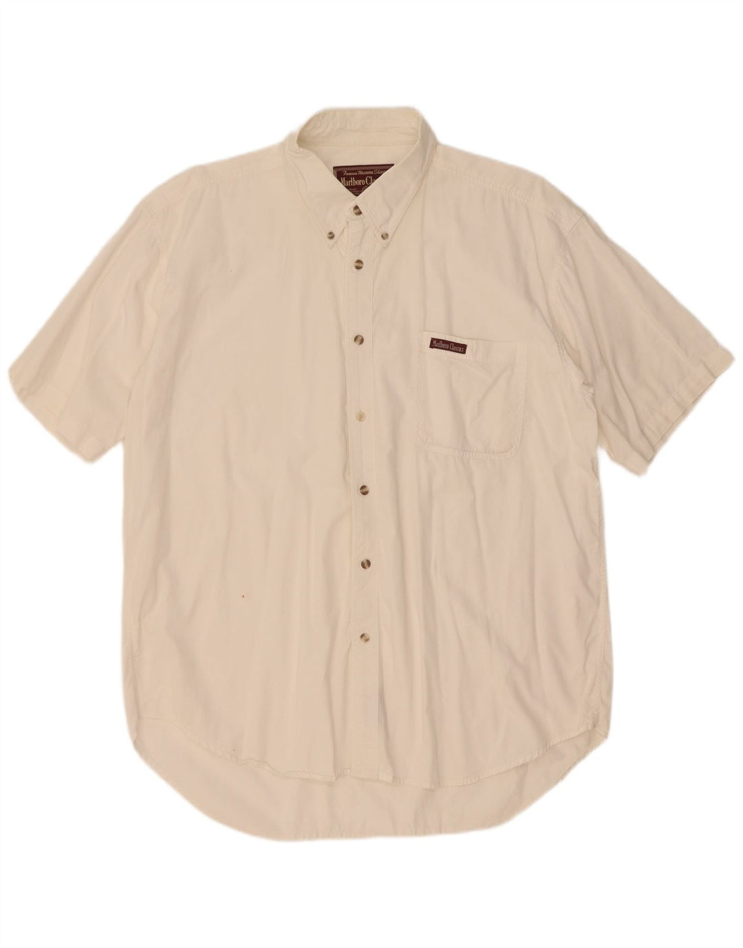Marlboro Classics Mens Short Sleeve Shirt XL White Cotton