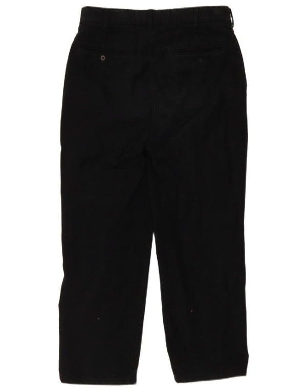 Vintage Mens Straight Chino Trousers W34 L26 Black Cotton