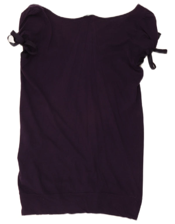 Benetton Womens Blouse Top UK 14 Large Purple Cotton