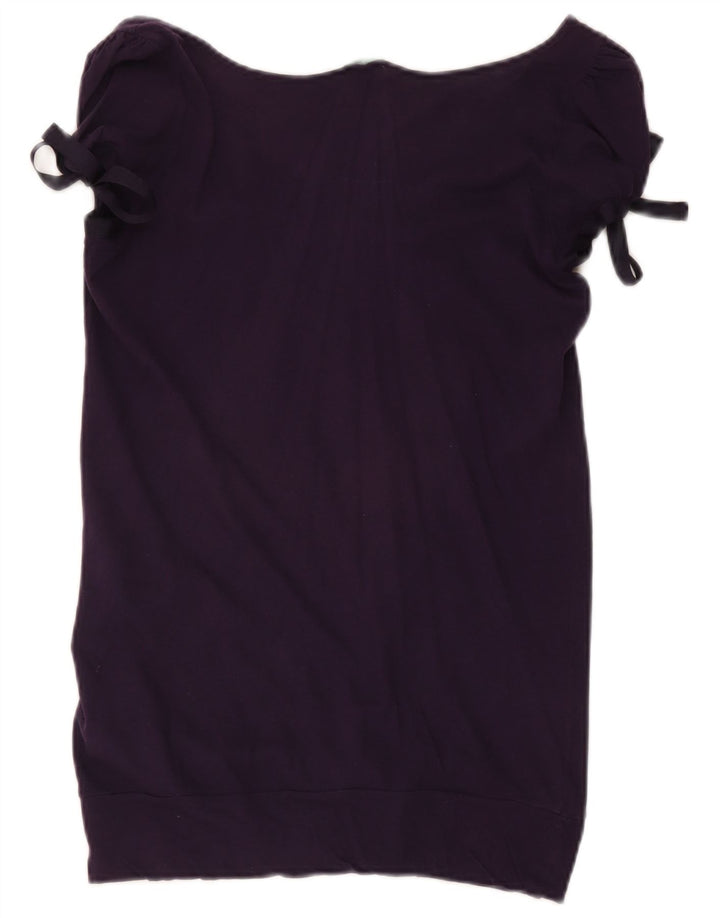 Benetton Womens Blouse Top UK 14 Large Purple Cotton