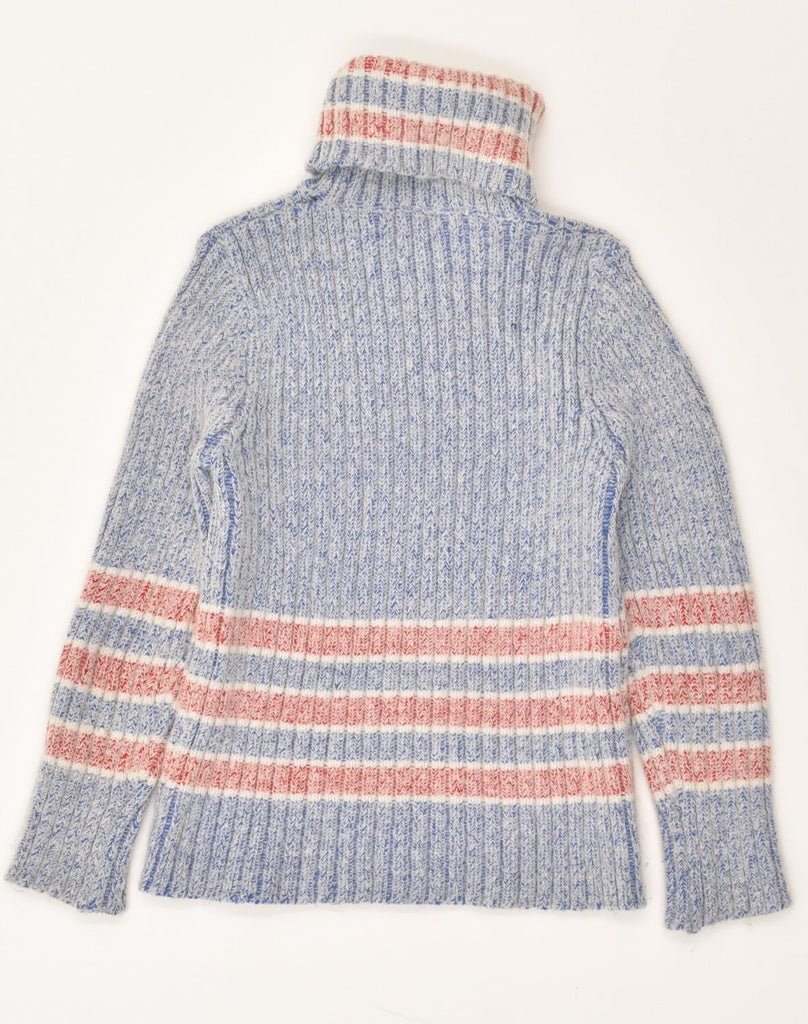 VINTAGE Womens Roll Neck Jumper Sweater UK 4 XS Blue Striped Wool | Vintage Vintage | Thrift | Second-Hand Vintage | Used Clothing | Messina Hembry 