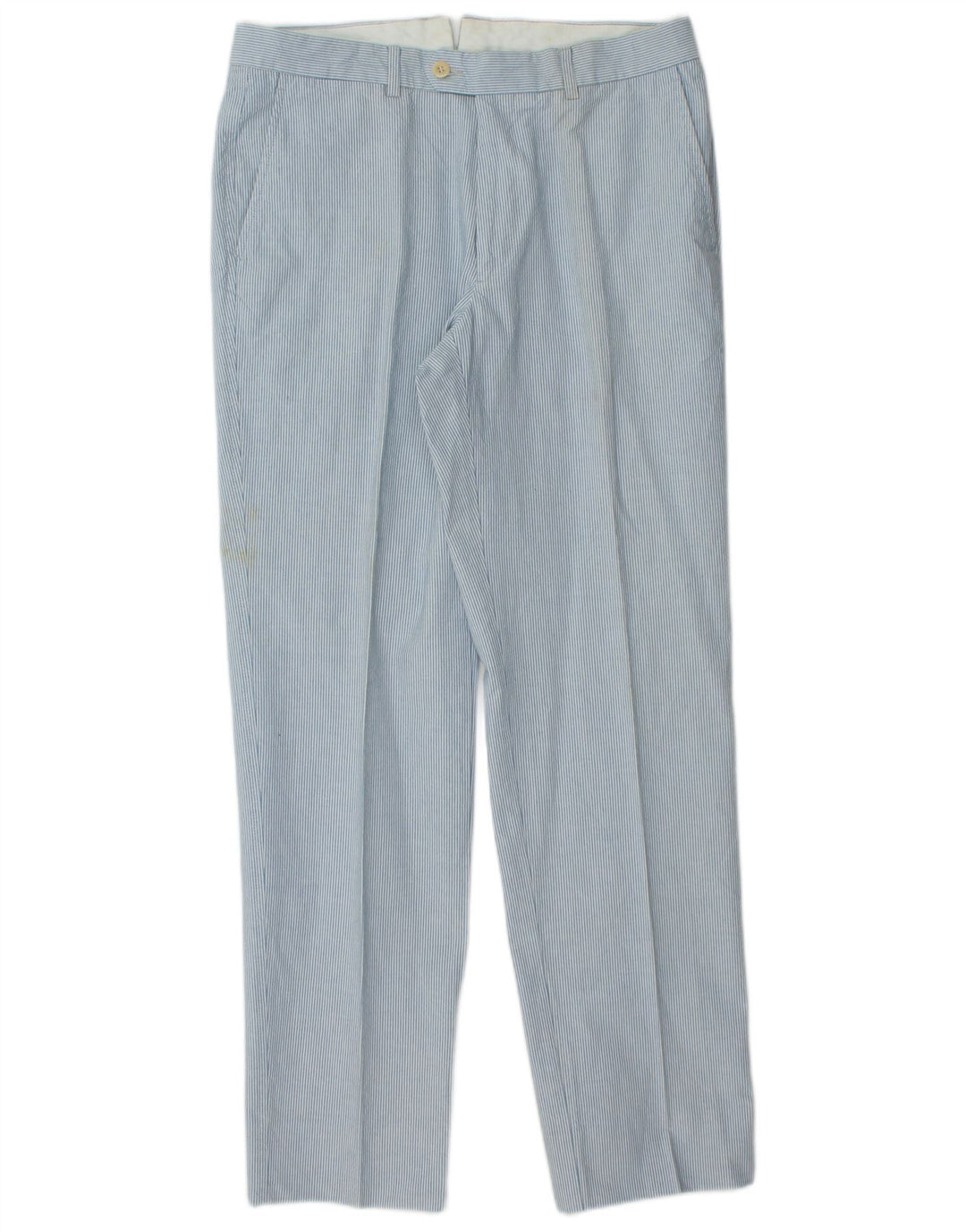 FAY Mens Straight Suit Trousers IT 48 Medium W32 L31 Blue Pinstripe Cotton