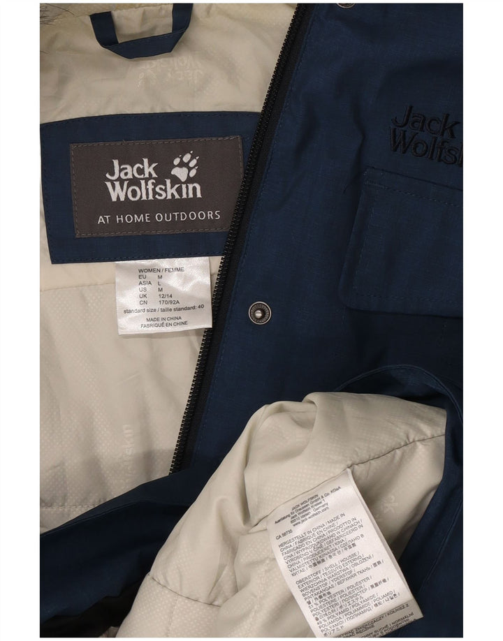 Jack Wills Womens Hooded Windbreaker Jacket UK 12/14 Medium Navy Blue