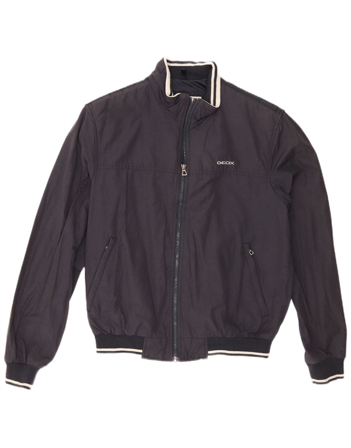 Geox Mens Bomber Jacket UK 38 Medium Navy Blue Cotton