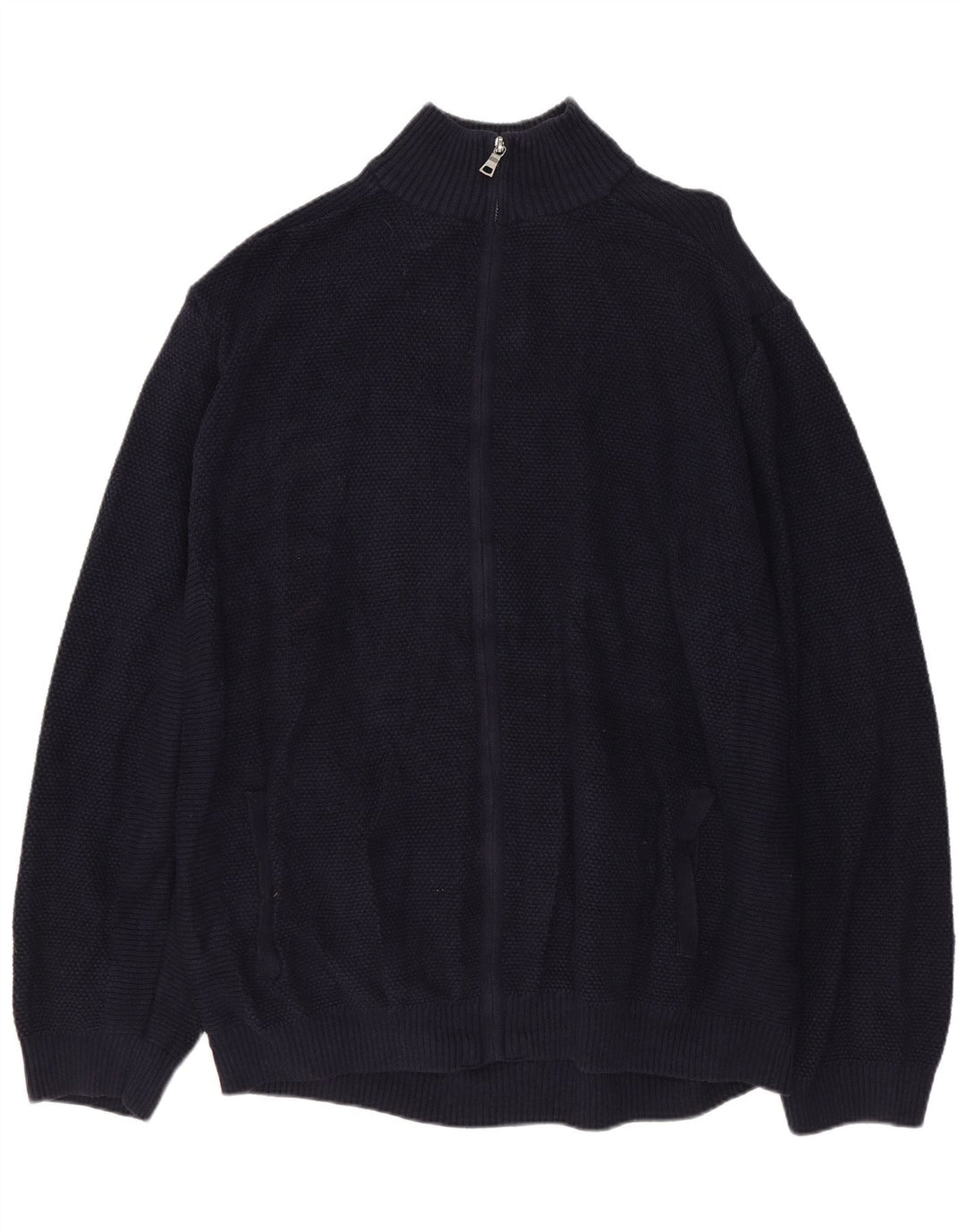 MARKS & SPENCER Mens Cardigan Sweater 2XL Navy Blue Cotton