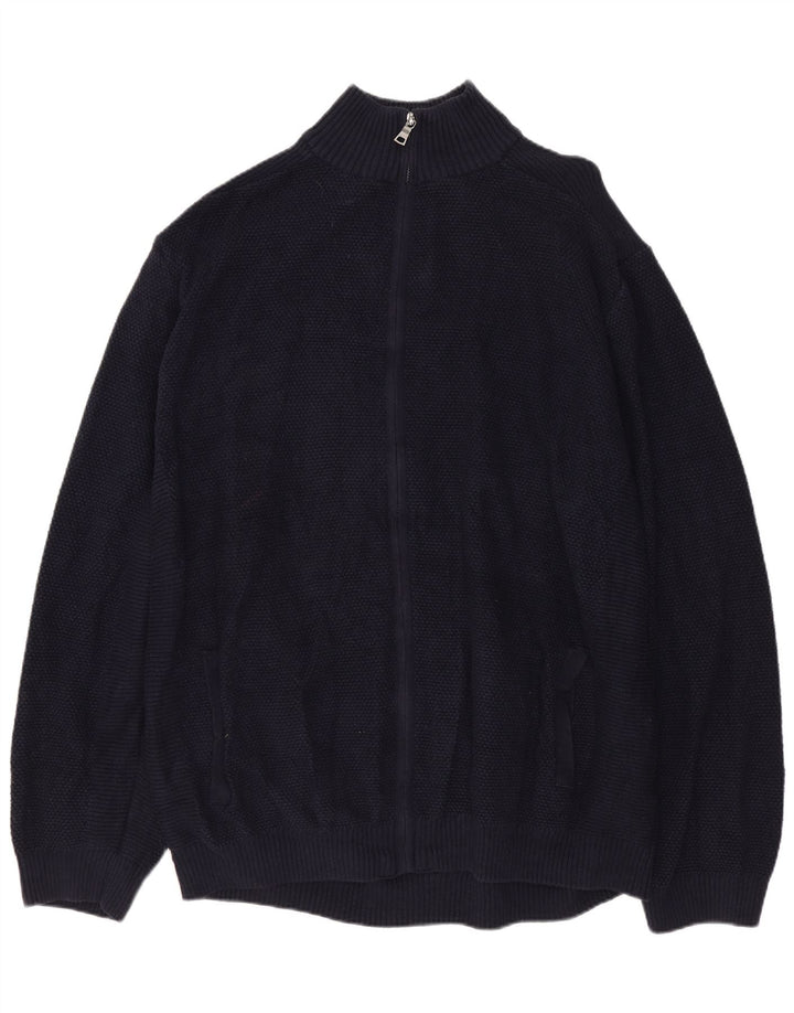 MARKS & SPENCER Mens Cardigan Sweater 2XL Navy Blue Cotton