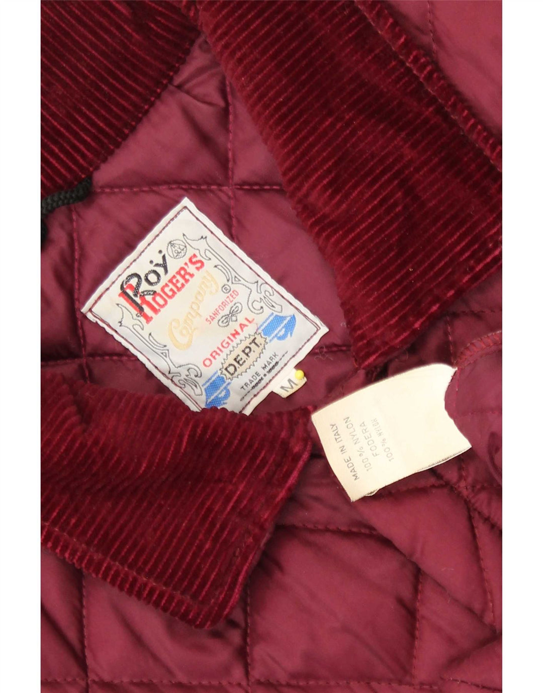 Roy Rogers Mens Quilted Jacket UK 38 Medium Burgundy Nylon
