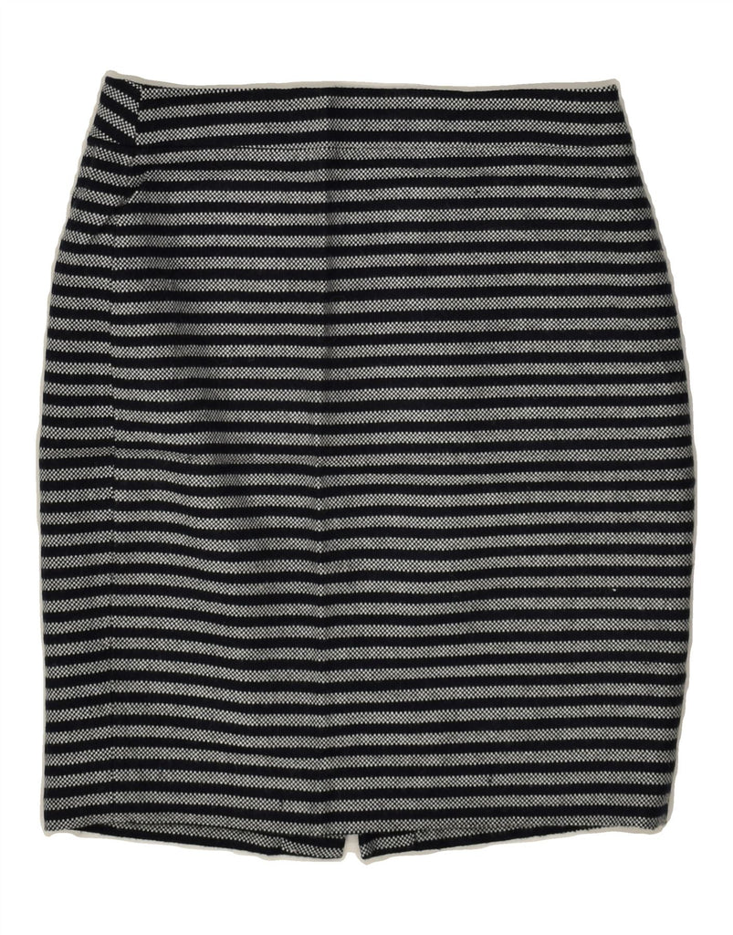 J. CREW Womens Pencil Skirt US 4 Small W28 Black Striped Acrylic | Vintage J. Crew | Thrift | Second-Hand J. Crew | Used Clothing | Messina Hembry 