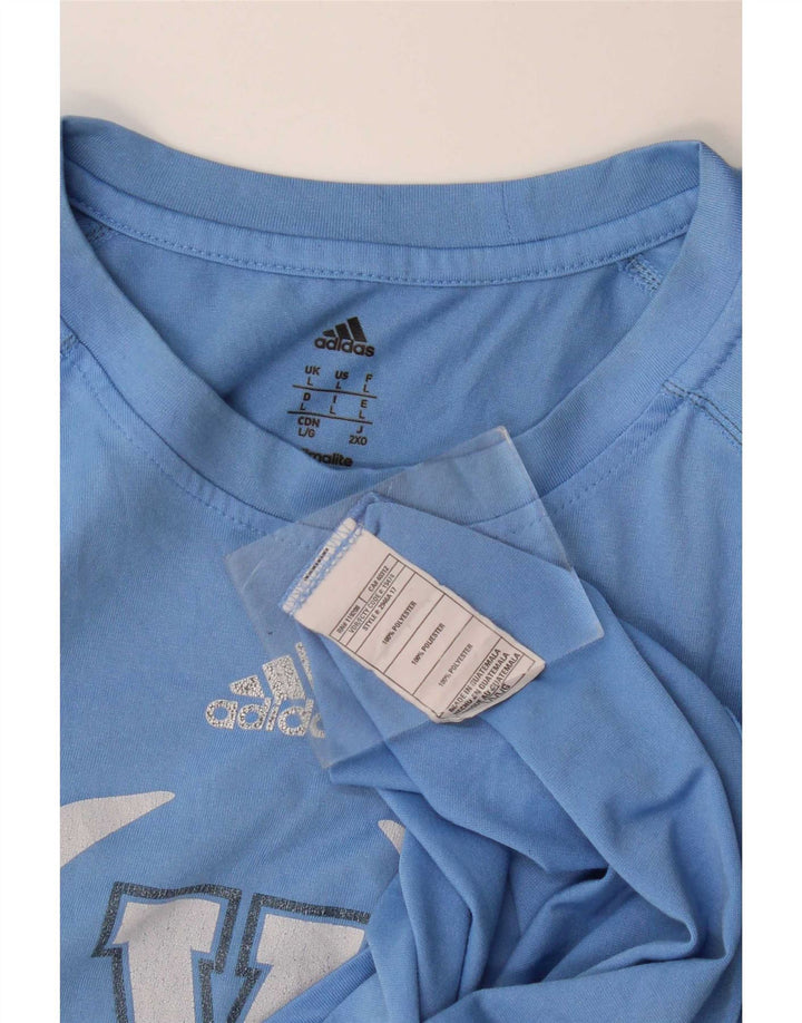 Adidas Mens Villanova Graphic Top Long Sleeve Large Blue Polyester