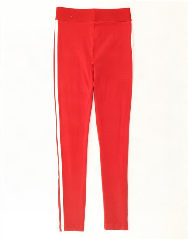Adidas Womens Leggings UK 4/6 XS Red Cotton
