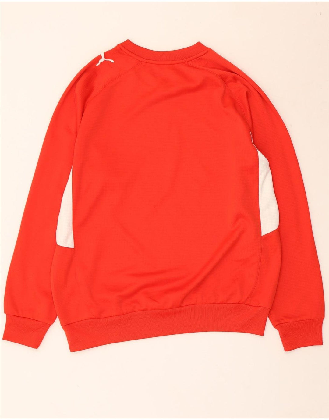 PUMA Mens Sweatshirt Jumper Medium Red Colourblock Polyester