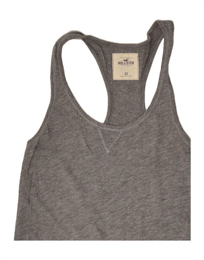 HOLLISTER Womens Vest Top UK 4 XS Grey Cotton | Vintage Hollister | Thrift | Second-Hand Hollister | Used Clothing | Messina Hembry 