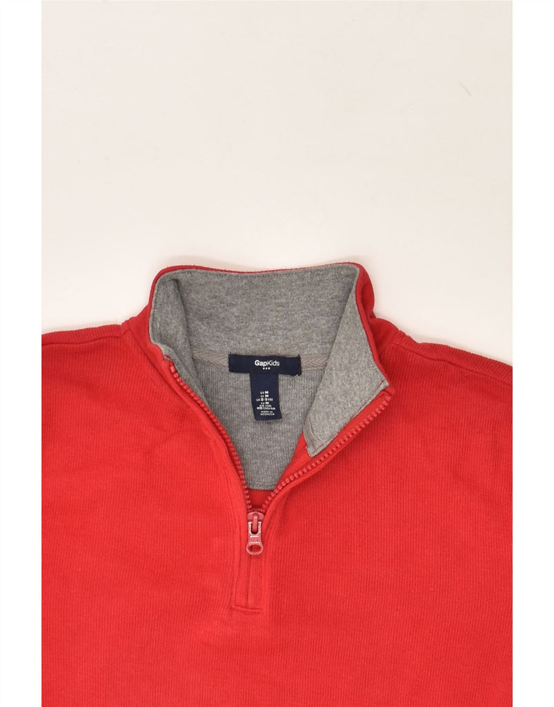 GAP Boys Zip Neck Sweatshirt Jumper 8-9 Years Medium Red Cotton | Vintage Gap | Thrift | Second-Hand Gap | Used Clothing | Messina Hembry 