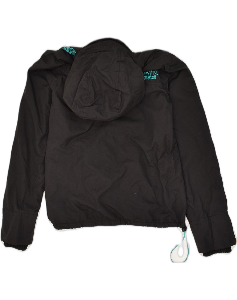 SUPERDRY Womens Windcheater Hooded Windbreaker Jacket UK 14 Medium Black | Vintage Superdry | Thrift | Second-Hand Superdry | Used Clothing | Messina Hembry 