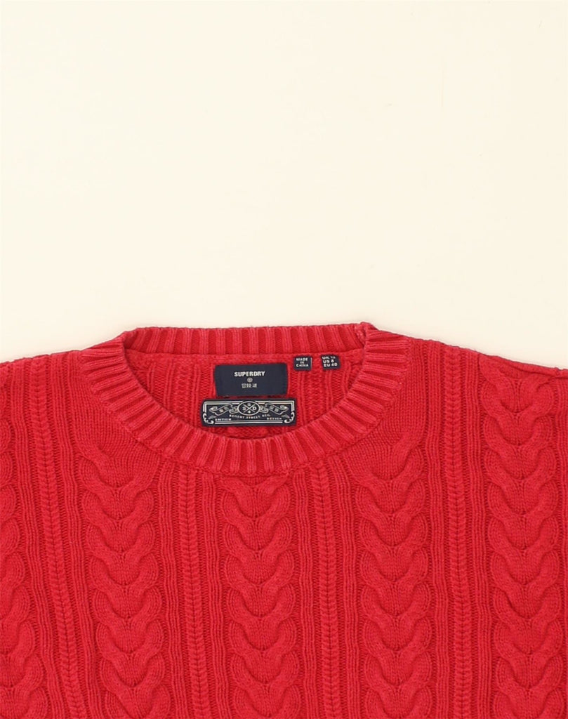 SUPERDRY Womens Oversized Crew Neck Jumper Sweater UK 12 Medium  Red | Vintage Superdry | Thrift | Second-Hand Superdry | Used Clothing | Messina Hembry 