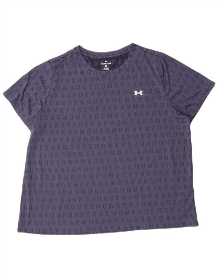 Under Armour Mens Graphic T-Shirt Top 2XL Navy Blue Polyester