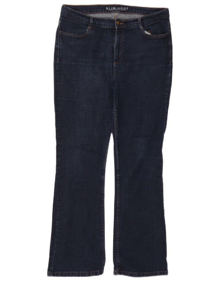 Marks & Spencer Womens Slim Bootcut Jeans UK 14 Large W32 L29 Navy Blue