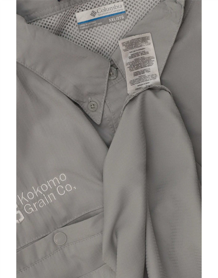 Columbia Mens Tamiami Short Sleeve Shirt 2XL Grey Polyester