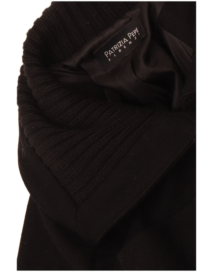 Patrizia Pepe Womens Overcoat UK 8 Small Black