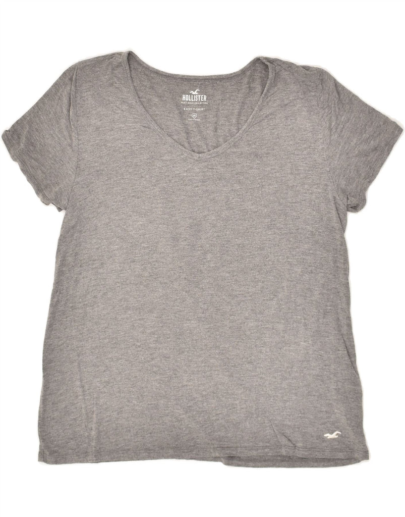HOLLISTER Womens T-Shirt Top UK 12 Medium Grey Viscose | Vintage Hollister | Thrift | Second-Hand Hollister | Used Clothing | Messina Hembry 