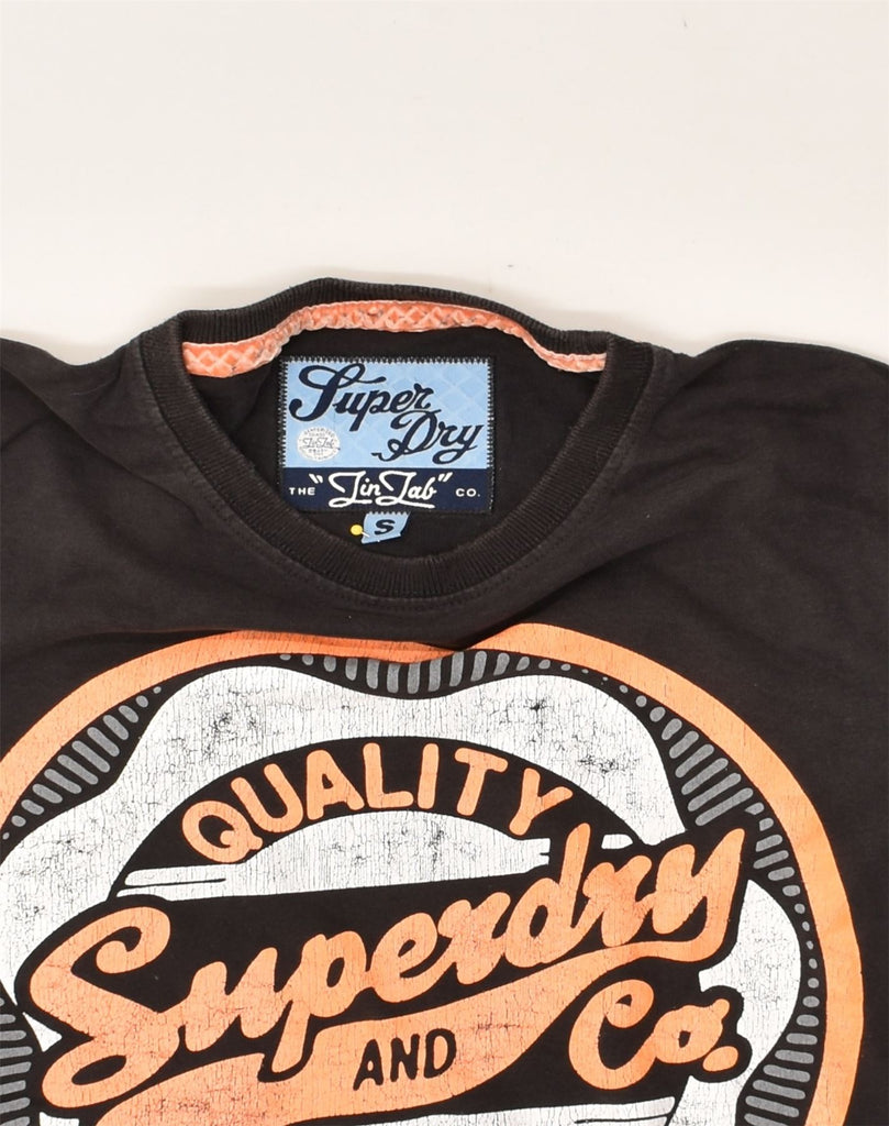 SUPERDRY Mens Graphic T-Shirt Top Small Black Cotton | Vintage Superdry | Thrift | Second-Hand Superdry | Used Clothing | Messina Hembry 