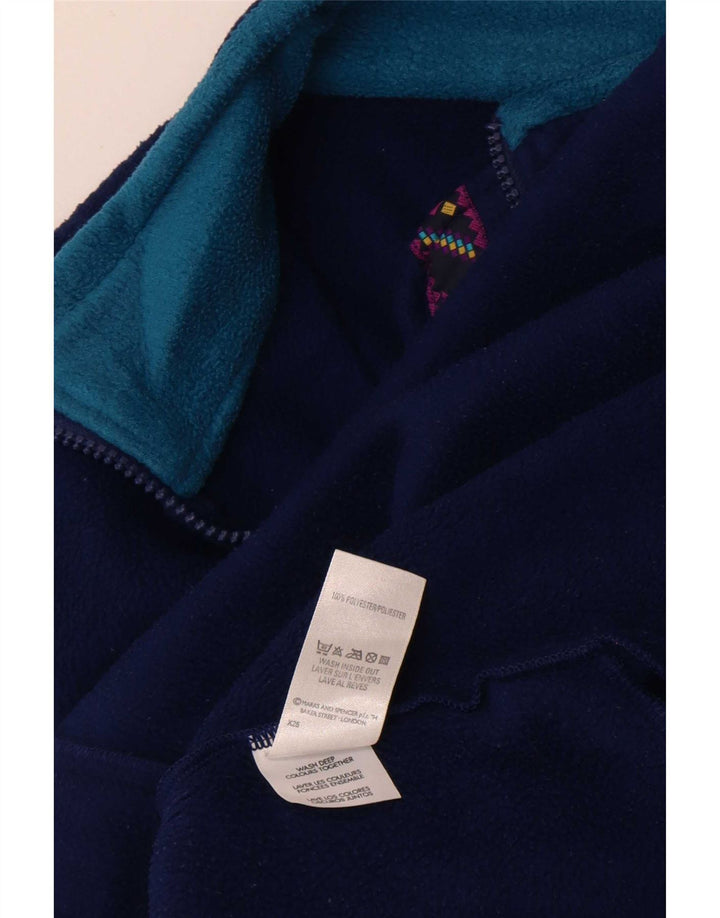 Marks & Spencer Womens St. Michael Fleece Jacket UK 12 Medium Navy Blue