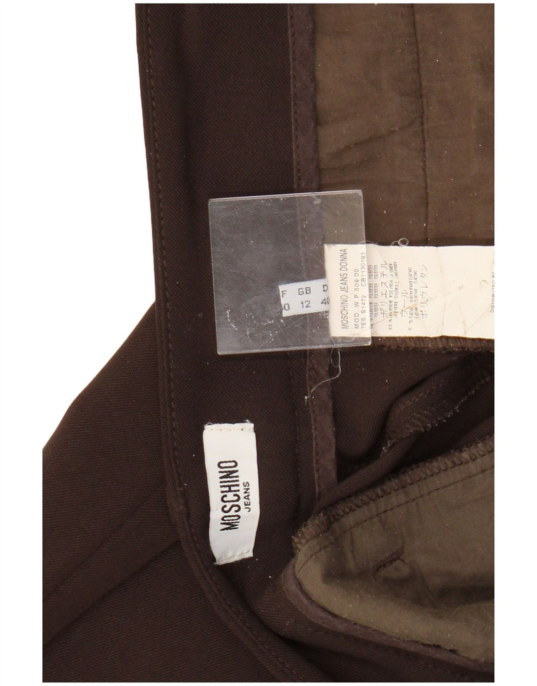 Moschino Womens Slim Chino Trousers UK 12 Medium W32 L29 Brown Polyester