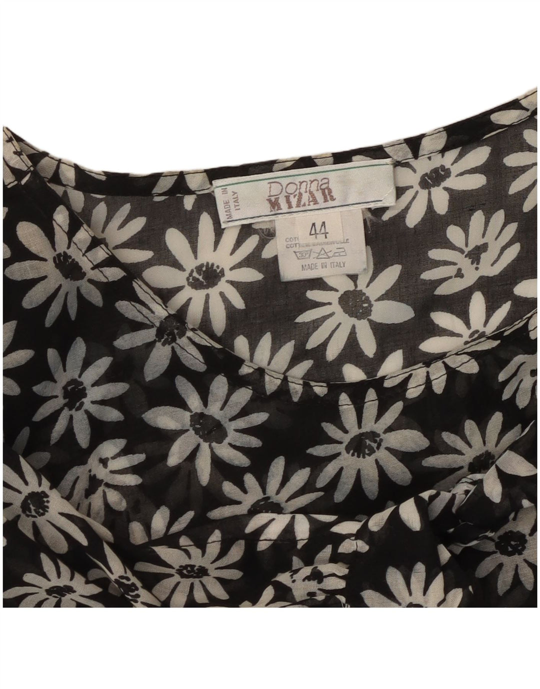 DONNA MIZAR Womens Maxi Dress IT 44 Medium Black Floral Cotton