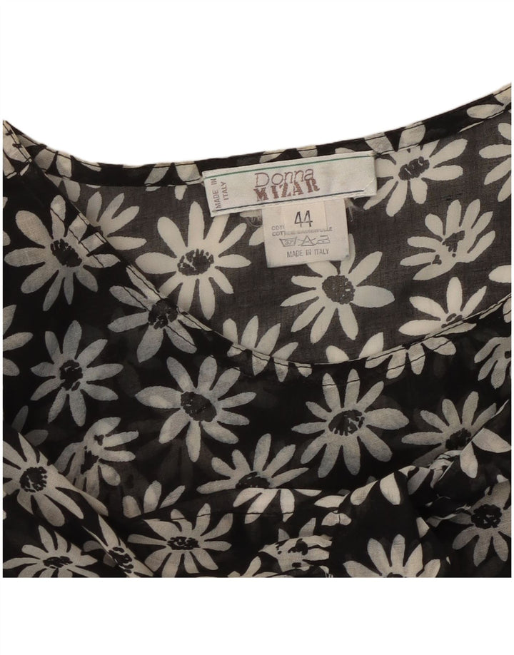 DONNA MIZAR Womens Maxi Dress IT 44 Medium Black Floral Cotton