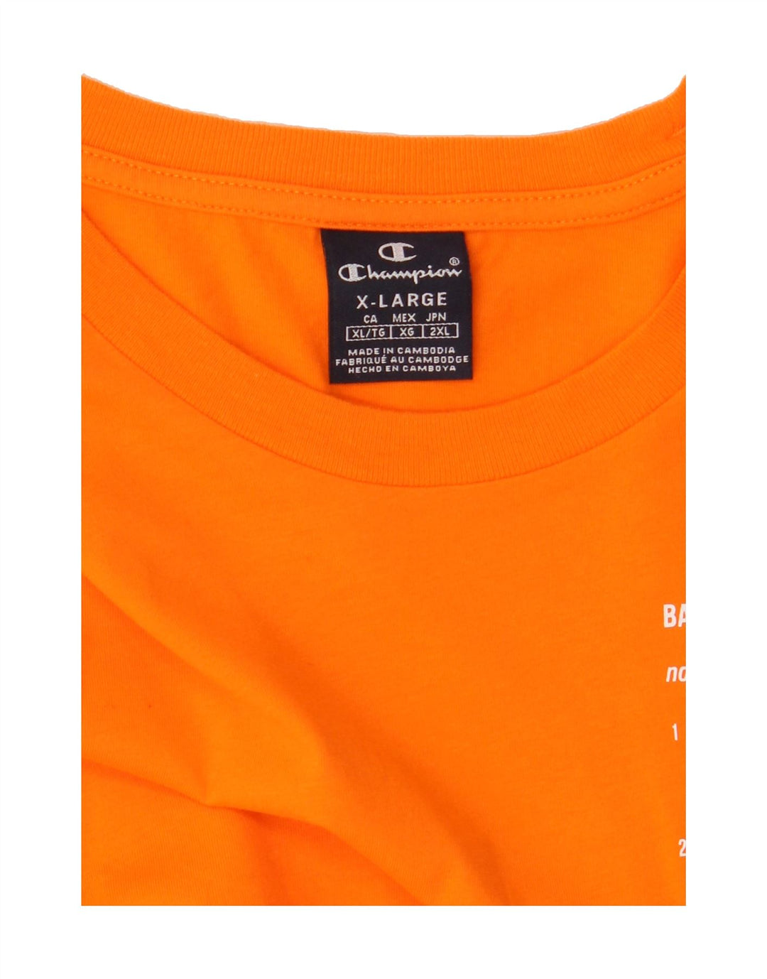 CHAMPION Mens Graphic T-Shirt Top XL Orange Cotton Vintage Champion and Second-Hand Champion from Messina Hembry 