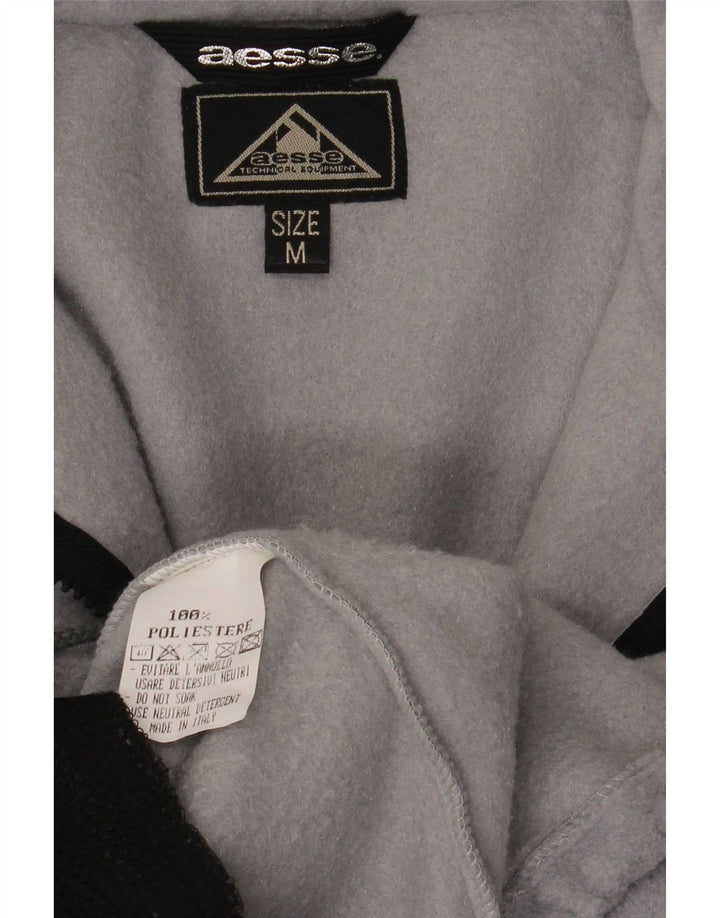Aesse Mens Graphic Fleece Jacket UK 38 Medium Grey Polyester