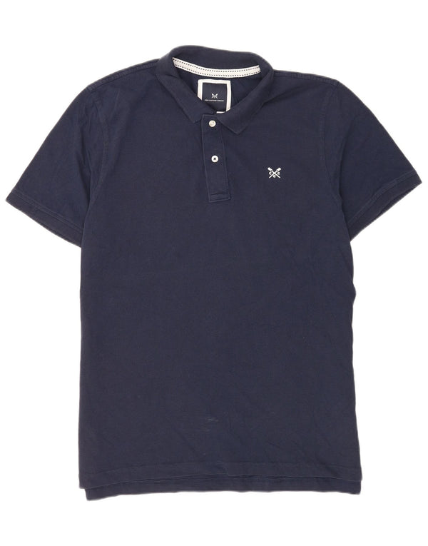 Crew Clothing Mens Short Sleeve Polo Shirt XL Navy Blue Cotton