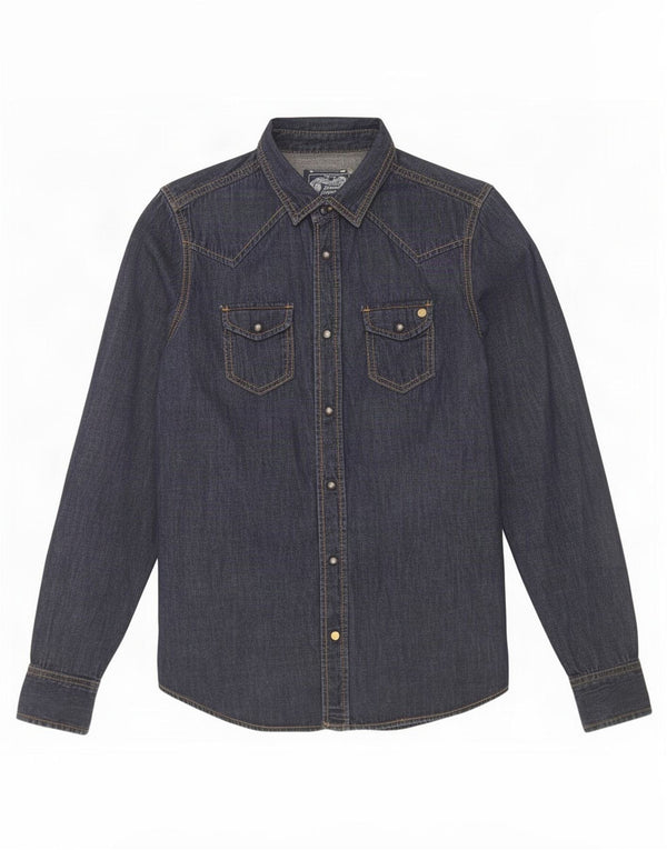 Diesel Mens Denim Shirt Large Navy Blue Cotton