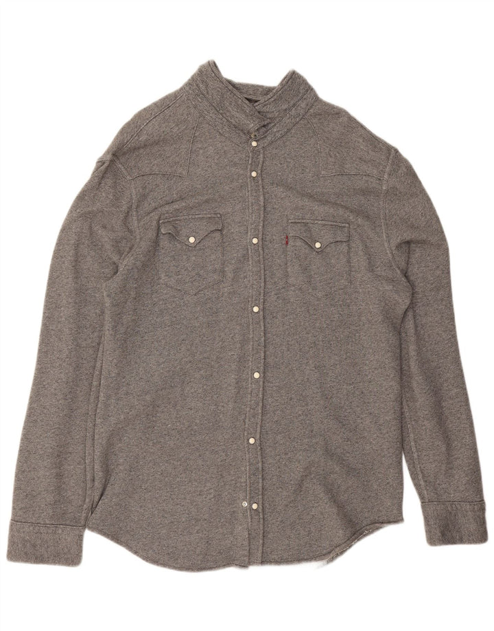 Levi's Mens Flannel Shirt 2XL Grey Cotton