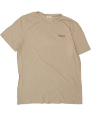 COLUMBIA Mens Graphic T-Shirt Top XL Beige Cotton