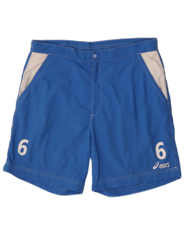 Asics Mens Graphic Chino Shorts XL W36 Blue Colourblock Polyamide