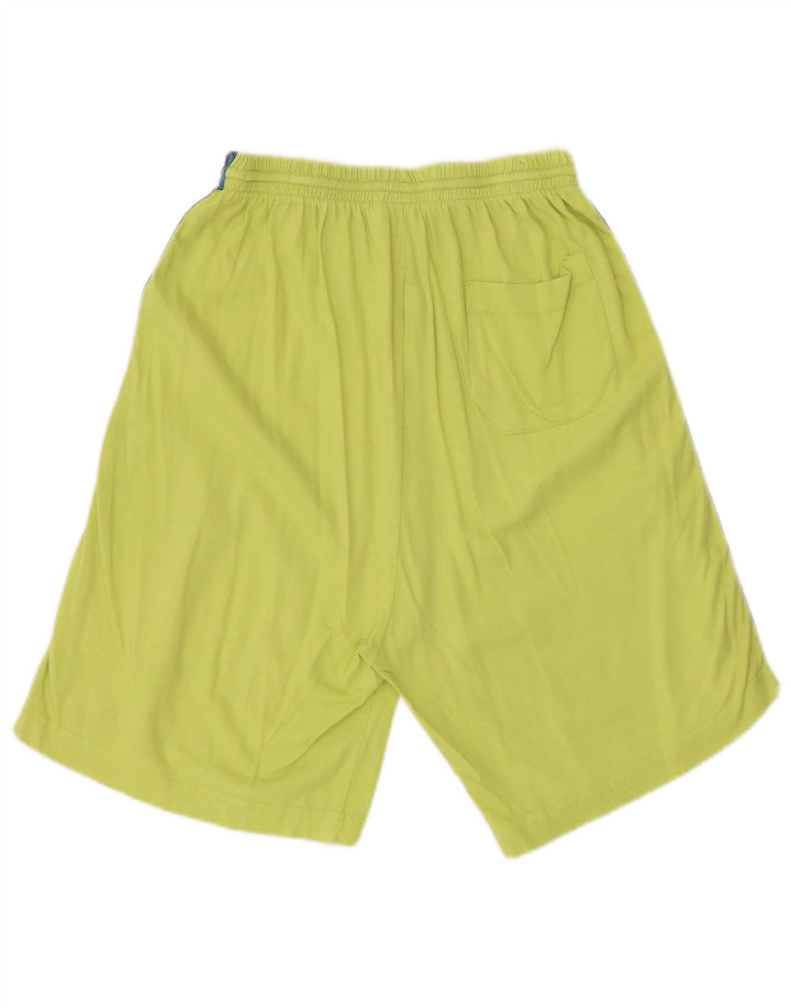 ASICS Mens Graphic Sport Shorts XL Green Colourblock Cotton